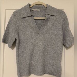 Sleeve Gray Knit Top
